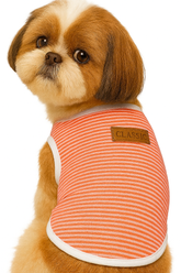 KUTKUT Classic Dog Striped Tshirt Puppy Clothes for Small Dogs, Stretchy Summer Cotton Cat Vest Doggy Tee Tank Top for Maltese, Bichon, Papillon, Pekingese